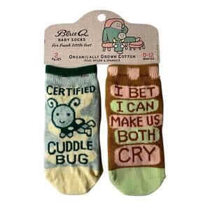 Blue Q Baby Socks Organic Cotton 0-12 months New